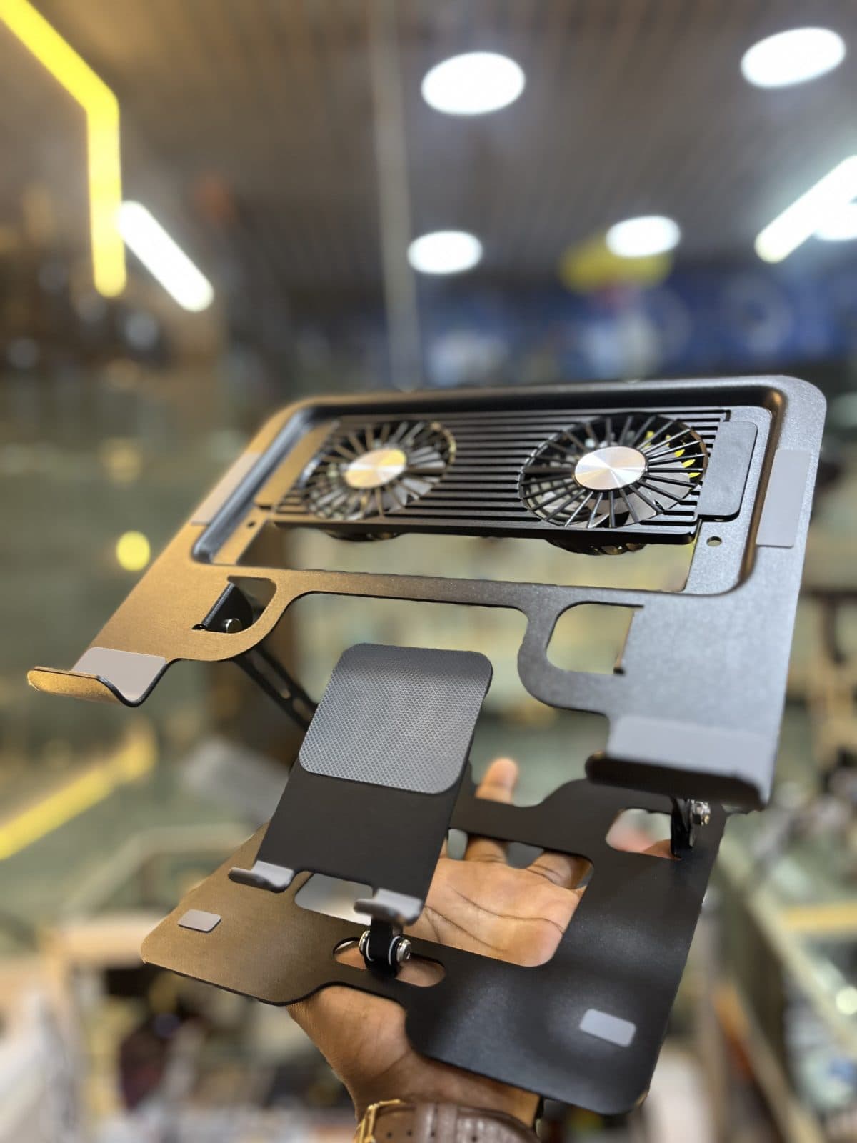 Dual-Fan Ergonomic Laptop Cooling Stand