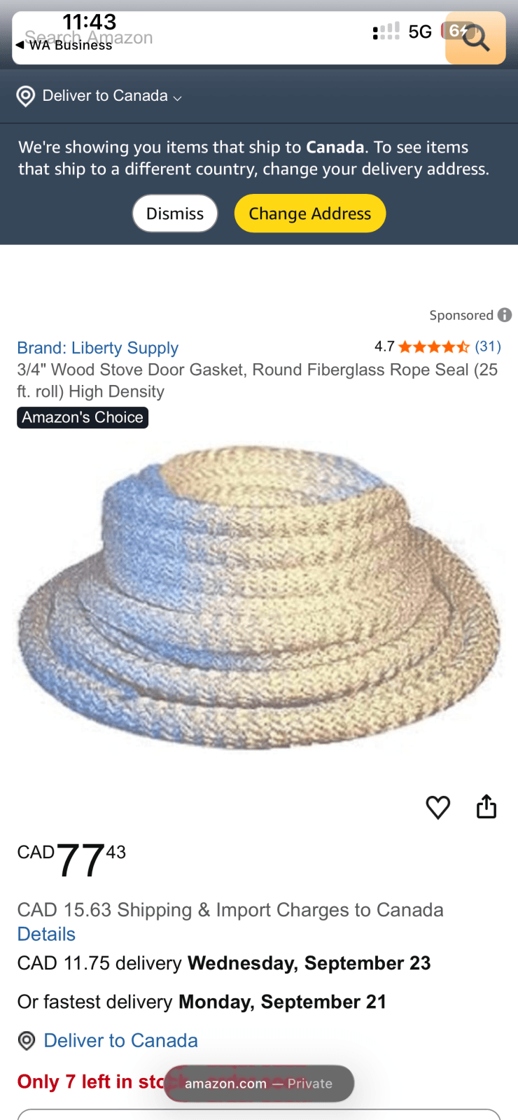 Fiberglass rope