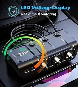 ⚡ Earldom CS4 120W Multi-Port In-Car Charger Splitter 🚗💨