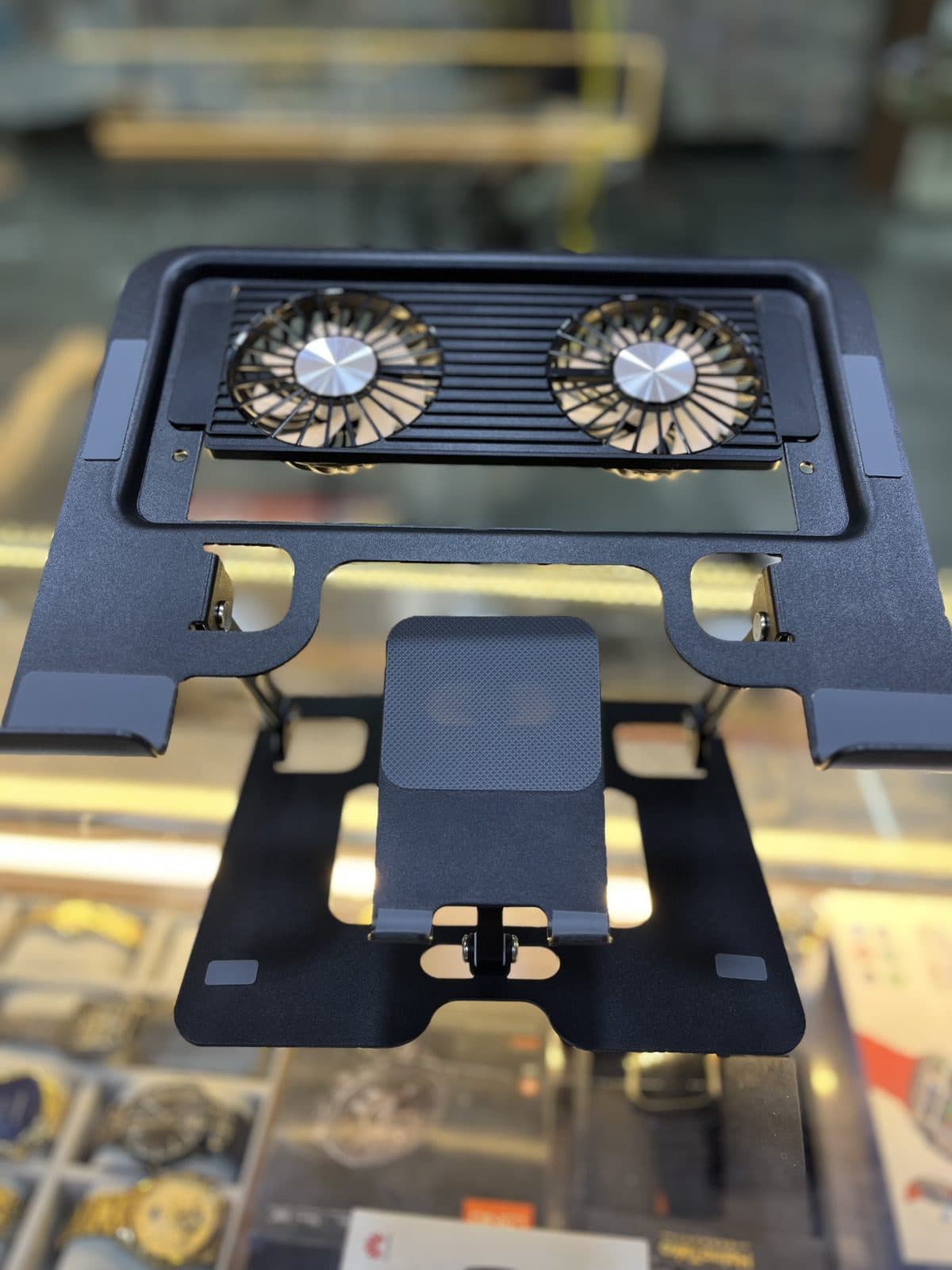 Dual-Fan Ergonomic Laptop Cooling Stand