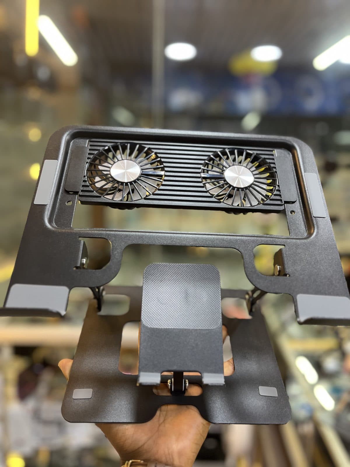 Dual-Fan Ergonomic Laptop Cooling Stand